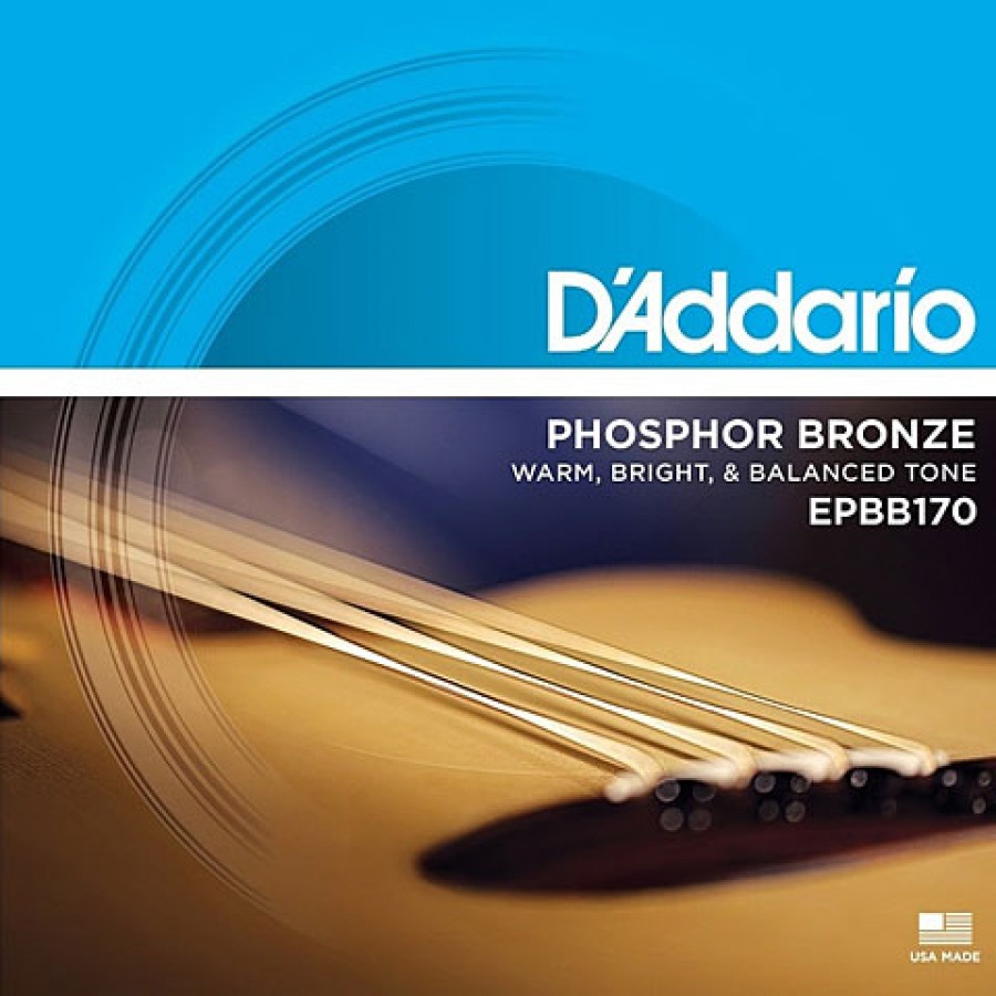 D'Addario EPBB170 Phosphor Bronze Acoustic Bass Strings, Long Scale, 45-100